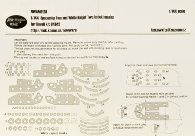 New Ware NWA-M0128 Mask Spaceship Two &amp; White Knight Two (REV) 1/144