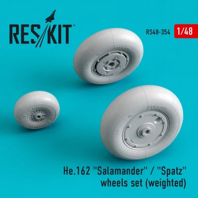 Reskit RS48-0354 He 162 Salamander/Spatz wheels (weighted) 1/48