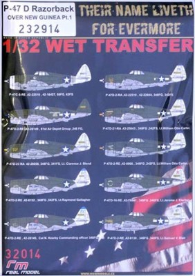 HGW 232914 Decals P-47 D Razorback Over New Guinea Pt.1 1/48