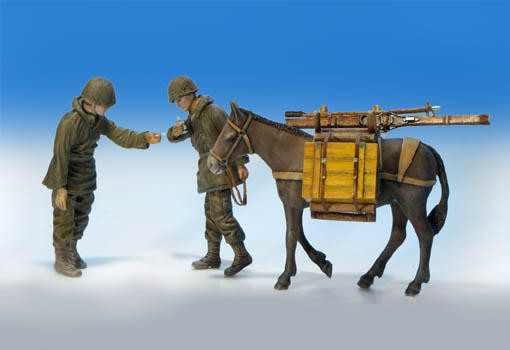 Plus model 323 U. S. Infantrymen with mule 1:35