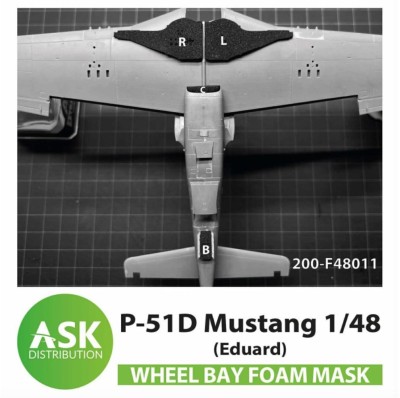 Art Scale 200-F48011 North-American P-51D Mustang Foam flexible wheel bays mask 1/48