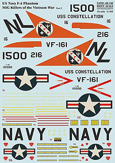 Print Scale 48-148 US NAVY F-4 Phantom Vietnam II. (wet decals) 1/48