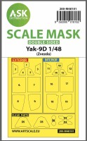 Art Scale 200-M48101 Yakovlev Yak-9D canopy frame paint masks (inside and outside) 1/48