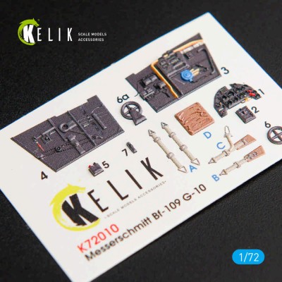 Reskit K72010 BF109-10G interior 3D decals (FINEM) 1/72