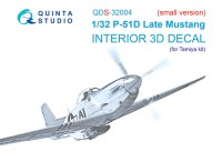 Quinta Studio QDS-32004 P-51D (Late) (Tamiya) (малая версия) 3D Декаль интерьера кабины 1/32