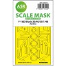 Art Scale 200-M48318 Lockheed-Martin F-16D Block 30/40/50 wheels and canopy frame paint mask (inside and outside) for Kinetic 1/48