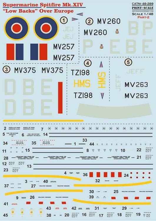 Print Scale 48289 Supermarine Spitfire Mk. XIV Low Backs Part 2 1/48