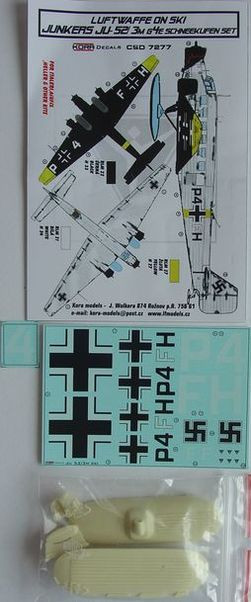 Kora Model CSD7277 Ju-52/3M G4E Ski - Conversion set & decal 1/72