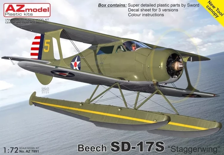 Az Model 78091 Beech SD-17S 'Staggerwing' (3x camo) 1/72