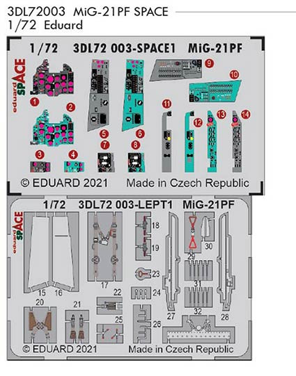Eduard 3DL72003 1/72 MiG-21PF SPACE 3D (EDU)