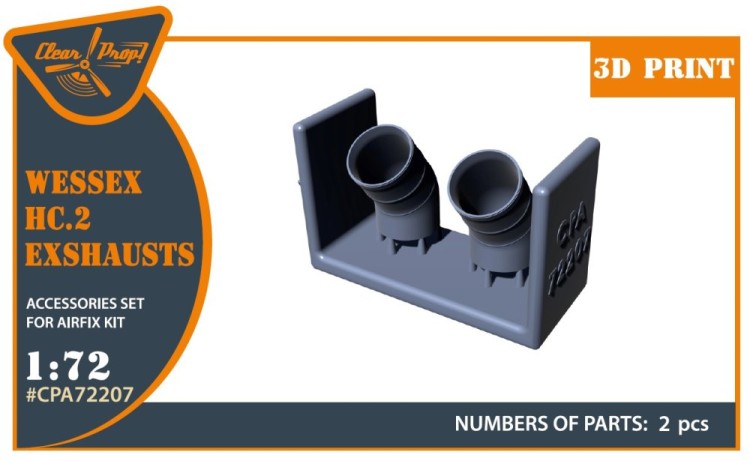 Clear Prop CPA72207 Wessex HC.2 Exhausts (AIRFIX) 1/72