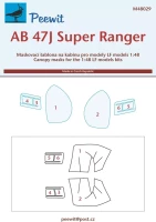 Peewit M48029 Canopy mask AB 47J Super Ranger (LF) 1/48