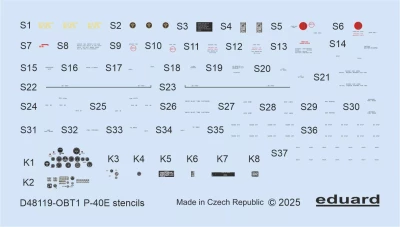 Eduard D48119 Decals P-40E stencils (EDU) 1/48