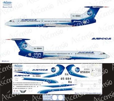 Ascensio Т5М-043 Ту-154М (Алроса new color 85684) 1/144