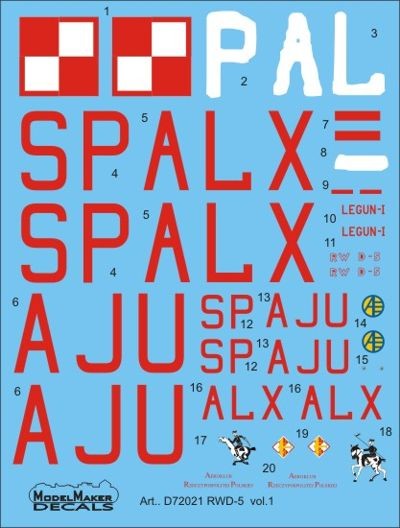 Model Maker Decals D72021 RWD-5 vol. 1 1/72