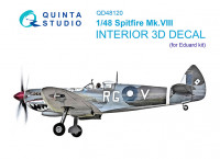 Quinta studio QD48120 Spitfire Mk.VIII (Eduard) 3D Декаль интерьера кабины 1/48