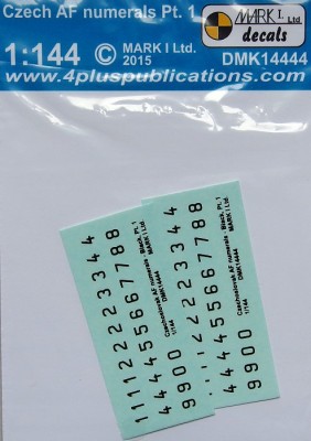 4+ Publications DMK-14444 1/144 Decals Czech AF numerals - part 1 (2 sets)