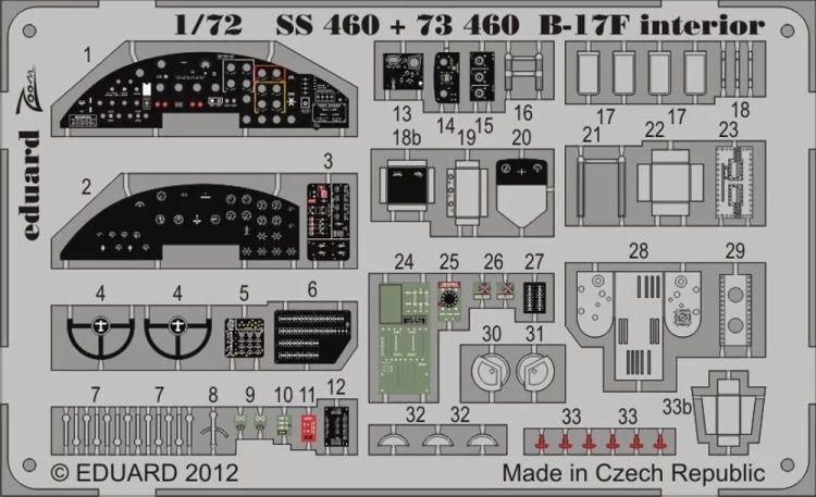 Eduard SS460 B-17F interior S.A. (REV) 1/72