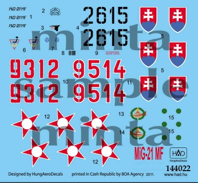 HAD 144022 Decal MiG-21 MF 1/144