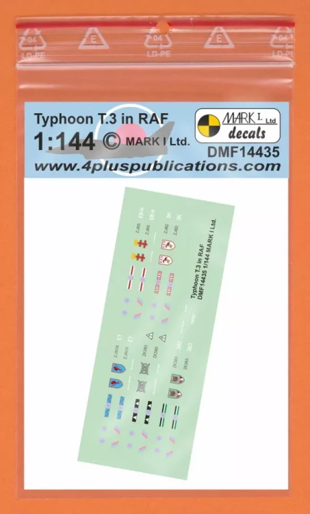 4+ Publications DMF14435 Decals Typhoon T.3 in RAF 1/144