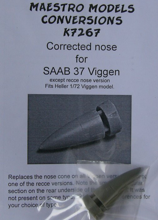 Maestro Models MMCK-7267 1/72 SAAB 37 Viggen Corrected nose (HELL)