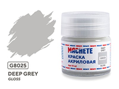 Machete G8025 Краска акриловая Deep grey (Серый, глянцевый) 10 мл.
