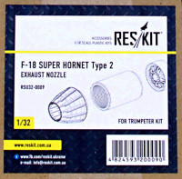 Reskit RSU32-0009 F-18 (E/G) SUPER HORNET Type 2 exh.nozzles 1/32