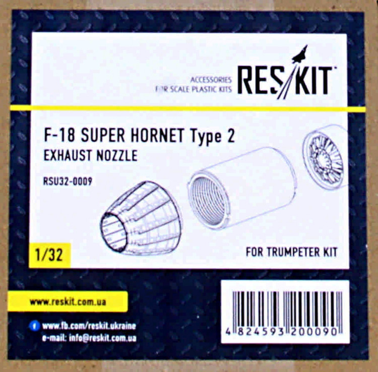 Reskit RSU32-0009 F-18 (E/G) SUPER HORNET Type 2 exh.nozzles 1/32