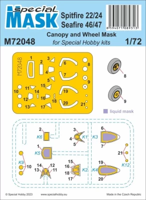 Special Hobby M72048 Mask for Spitfire 22/24&amp;Seafire 46/47 (SP.H.) 1/72