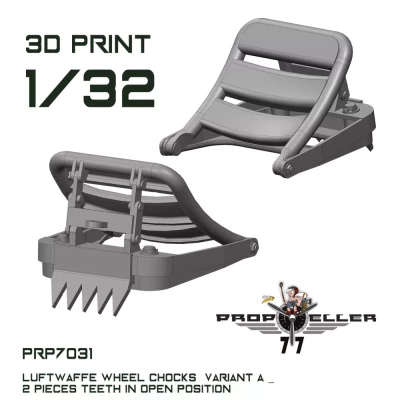 77 Propeller 77PRP-7031 Luftwaffe wheel chocks teeth opened (2 pcs.) 1/32