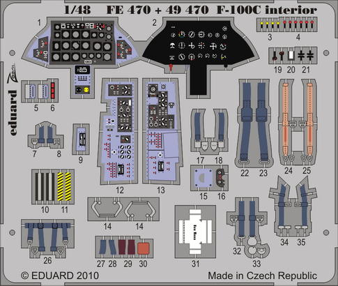 Eduard FE470 F-100C interior S.A. Trumpeter