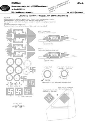 New Ware NWA-M0646 1/32 Mask Me262 A-1/A-2 EXPERT (REV 03875)
