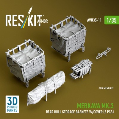 Reskit AVU35011 Merkava Mk.3 rear hull st.bask. w/cover (MNG) 1/35