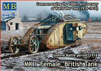 Master box 72002 MK I "Female" British Tank, Somme Battle period, 1916 1/72