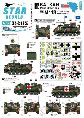 Star Decals 35-C1257 Balkan Peacekeepers #10.US M113 in IFOR service in Bosnia 1996-97 1/35