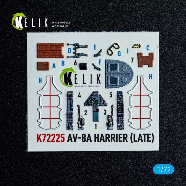 Reskit K72225 AV-8A Harrier (late)- interior 3D (ITAL) 1/72