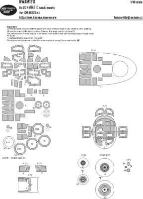 New Ware NWA-M1319 Mask Do-217K-1 BASIC (ICM 48273) 1/48