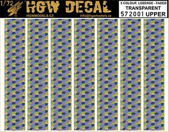 HGW 572001 Decals 5-colour LOZENGE faded transpar. UPPER 1/72