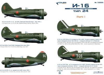 Colibri decals 72070 I-16 tupe 24 -part I 1/72