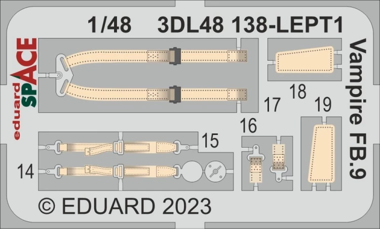 Eduard 3DL48138 Vampire FB.9 SPACE (AIRF) 1/48