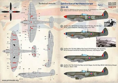 Print Scale 72-386 Spitfire Aces of NW Europe 1944-45, part 2 1/72