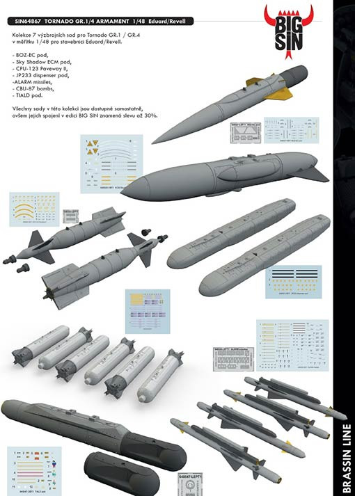 Eduard SIN64867 BIGSIN 1/48 TORNADO GR.1/4 ARMAMENT (EDU/REV)