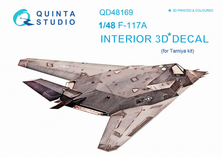 Quinta studio QD48169 F-117A (для модели Tamiya) 3D Декаль интерьера кабины 1/48