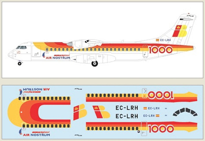 F-rsin Plastic FRP4113 Air Nostrum (Iberia) ATR 72 the 1000th ATR built with a special livery. 1/144