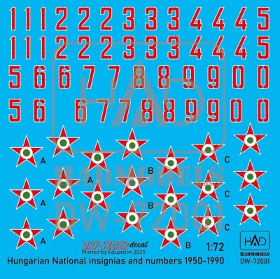 HAD DW72001 Decal Hungarian Nat.Insignias&amp;Numbers 1950-90 1/72