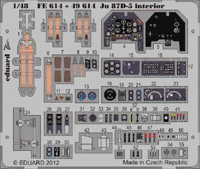 Eduard 49614 1/48 Фототравление для Ju 87D-5 interior S.A.