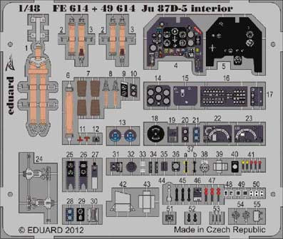 Eduard 49614 1/48 Фототравление для Ju 87D-5 interior S.A.
