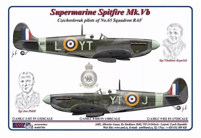 AML AMLC48038 Decals Czechoslovak pilots of No.65 Squadron 1/48