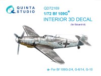 Quinta studio QD72169 Bf 109G (Eduard) 3D Декаль интерьера 1/72