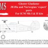 Aims AIMS32P021 Swedish J8 conversion for the ICM Gloster Gladiator Mk.II 1/32 Aims AIMS32P021 Swedish J8 conversion for the ICM Gloster Gladiator Mk.II 1/32